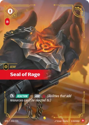 Seal of Rage, Riftbound card SFD-222/221 from Spiritforged