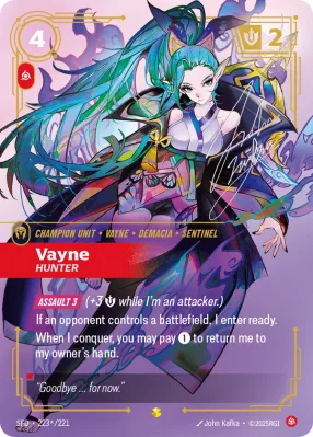 Vayne, Riftbound card SFD-223*/221 from Spiritforged