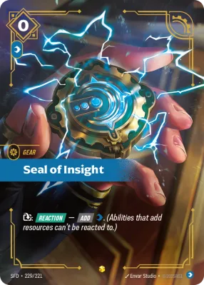 Seal of Insight, Riftbound card SFD-229/221 from Spiritforged