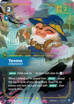 Teemo, Riftbound card SFD-230*/221 from Spiritforged