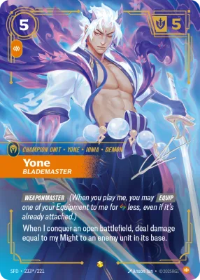 Yone, Riftbound card SFD-233*/221 from Spiritforged