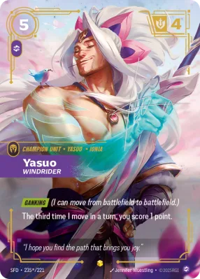 Yasuo, Riftbound card SFD-235*/221 from Spiritforged