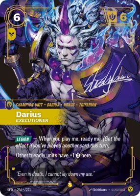 Darius, Riftbound card SFD-236*/221 from Spiritforged