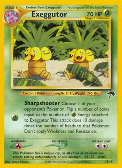 Exeggutor — Southern Islands #13, 2001. Illustrated by Naoyo Kimura.