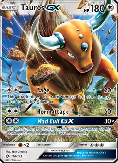 Tauros GX — Sun & Moon #100, 2017. Illustrated by 5ban Graphics.