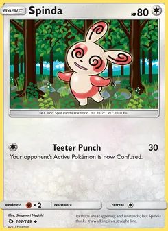 Spinda — Sun & Moon #102, 2017. Illustrated by Shigenori Negishi.