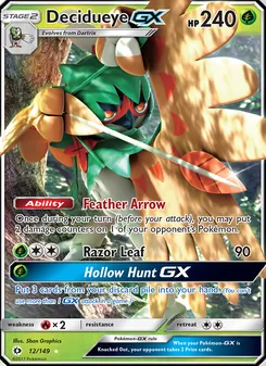 Decidueye GX — Sun & Moon #12, 2017. Illustrated by 5ban Graphics.