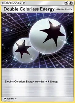 Double Colorless Energy — Sun & Moon #136, 2017. Illustrated by 5ban Graphics.