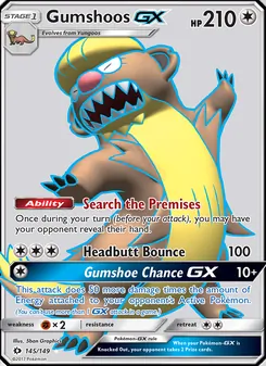 Gumshoos GX — Sun & Moon #145, 2017. Illustrated by 5ban Graphics.