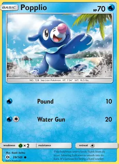 Popplio — Sun & Moon #39, 2017. Illustrated by Kouki Saitou.