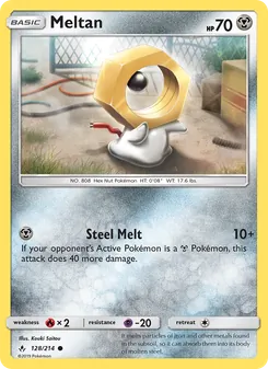 Meltan — Unbroken Bonds #128, 2019. Illustrated by Kouki Saitou.