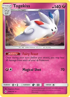 Togekiss — Unbroken Bonds #138, 2019. Illustrated by Kagemaru Himeno.