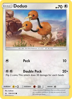Doduo — Unbroken Bonds #150, 2019. Illustrated by kodama.