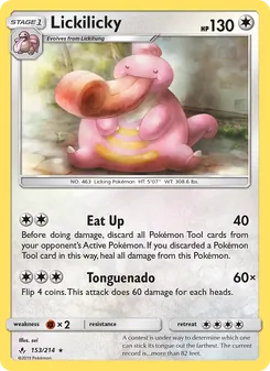 Lickilicky — Unbroken Bonds #153, 2019. Illustrated by sui.
