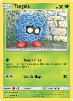 Tangela — Unbroken Bonds #16, 2019. Illustrated by Naoyo Kimura.