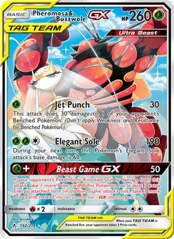 Pheromosa & Buzzwole GX — Unbroken Bonds #192, 2019. Illustrated by kirisAki.