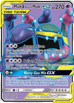 Muk & Alolan Muk GX — Unbroken Bonds #196, 2019. Illustrated by 5ban Graphics.