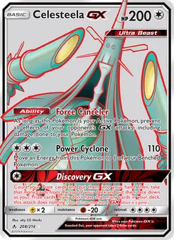 Celesteela GX — Unbroken Bonds #208, 2019. Illustrated by aky CG Works.
