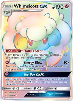 Whimsicott GX — Unbroken Bonds #226, 2019. Illustrated by 5ban Graphics.