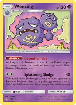 Weezing — Unbroken Bonds #74, 2019. Illustrated by OOYAMA.