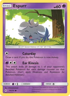 Espurr — Unbroken Bonds #79, 2019. Illustrated by HYOGONOSUKE.