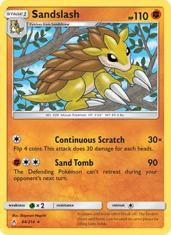 Sandslash — Unbroken Bonds #84, 2019. Illustrated by Shigenori Negishi.