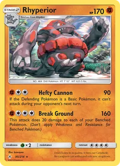 Rhyperior — Unbroken Bonds #95, 2019. Illustrated by kawayoo.