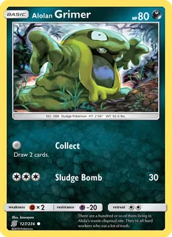 Alolan Grimer — Unified Minds #127, 2019. Illustrated by kawayoo.