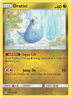 Dratini — Unified Minds #148, 2019. Illustrated by Sekio.
