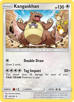 Kangaskhan — Unified Minds #163, 2019. Illustrated by Sanosuke Sakuma.