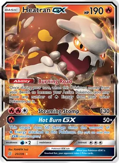 Heatran GX — Unified Minds #25, 2019. Illustrated by PLANETA Tsuji.