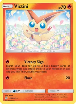 Victini — Unified Minds #26, 2019. Illustrated by Mizue.