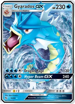 Gyarados GX — Hidden Fates #16, 2019. Illustrated by 5ban Graphics.