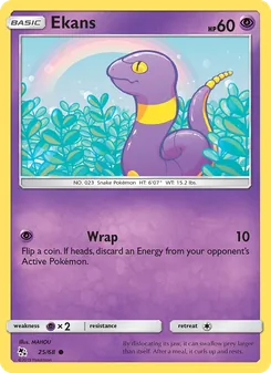 Ekans — Hidden Fates #25, 2019. Illustrated by MAHOU.