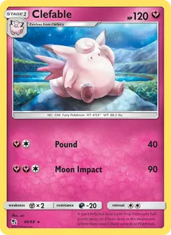 Clefable — Hidden Fates #40, 2019. Illustrated by sui.