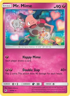 Mr. Mime — Hidden Fates #43, 2019. Illustrated by Hideki Ishikawa.