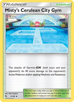 Misty’s Cerulean City Gym — Hidden Fates #61, 2019. Illustrated by 5ban Graphics.