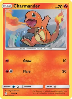 Charmander — Hidden Fates #7, 2019. Illustrated by Megumi Mizutani.