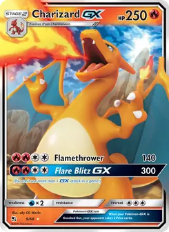 Charizard GX — Hidden Fates #9, 2019. Illustrated by aky CG Works.