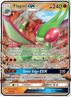Flygon GX — Cosmic Eclipse #110, 2019. Illustrated by 5ban Graphics.