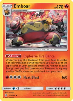 Emboar — Cosmic Eclipse #33, 2019. Illustrated by kawayoo.