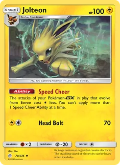Jolteon — Cosmic Eclipse #70, 2019. Illustrated by Uta.
