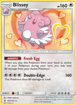 Blissey — Guardians Rising #102, 2017. Illustrated by Hideki Ishikawa.