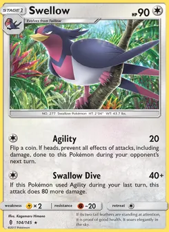 Swellow — Guardians Rising #104, 2017. Illustrated by Kagemaru Himeno.