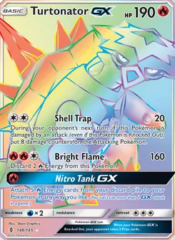 Turtonator GX — Guardians Rising #148, 2017. Illustrated by 5ban Graphics.