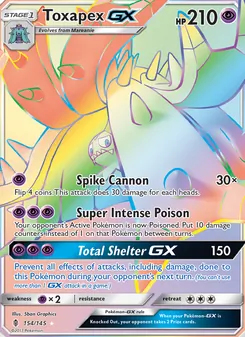 Toxapex GX — Guardians Rising #154, 2017. Illustrated by 5ban Graphics.