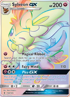 Sylveon GX — Guardians Rising #158, 2017. Illustrated by 5ban Graphics.