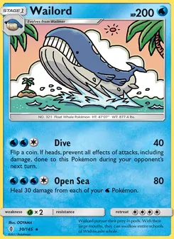 Wailord — Guardians Rising #30, 2017. Illustrated by OOYAMA.