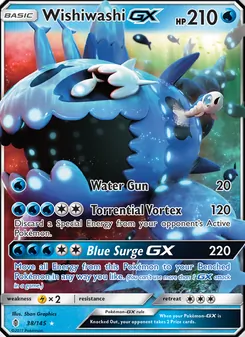 Wishiwashi GX — Guardians Rising #38, 2017. Illustrated by 5ban Graphics.