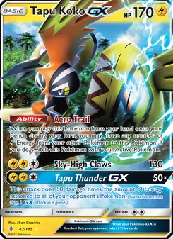 Tapu Koko GX — Guardians Rising #47, 2017. Illustrated by 5ban Graphics.